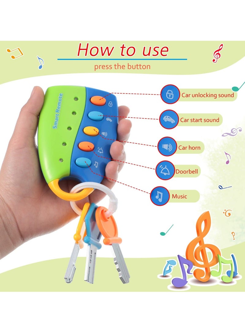 SYOSI Musical Smart Remote Key Toy, Car Keys Toy with Sound and Lights for Toddlers Fun Educational