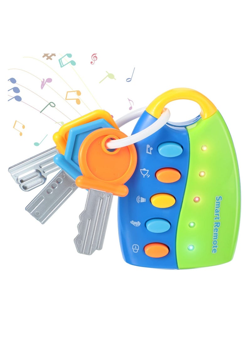 SYOSI Musical Smart Remote Key Toy, Car Keys Toy with Sound and Lights for Toddlers Fun Educational