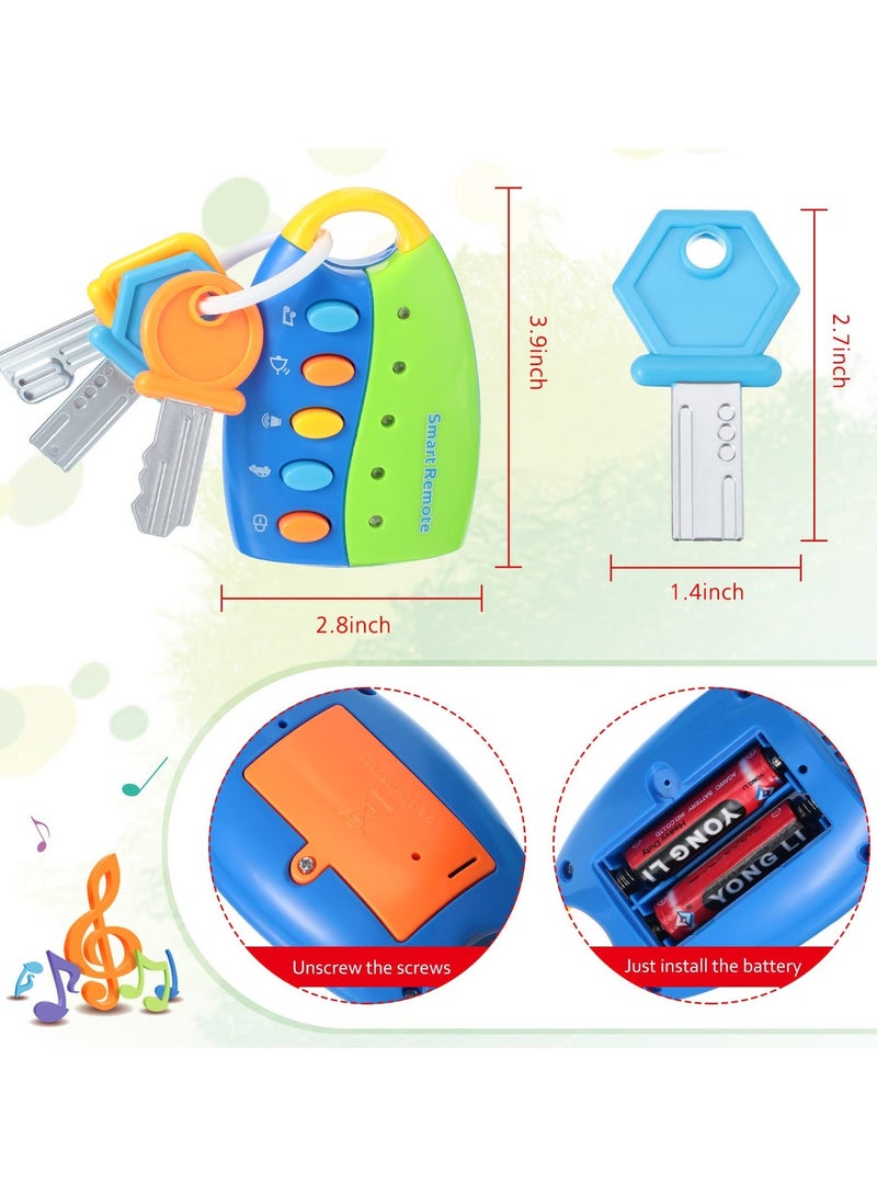 SYOSI Musical Smart Remote Key Toy, Car Keys Toy with Sound and Lights for Toddlers Fun Educational