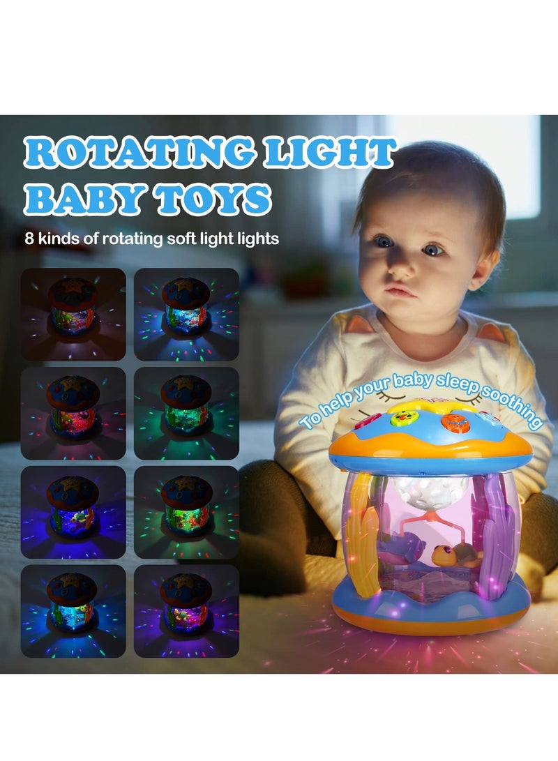 SYOSI Baby Toys 6 to 12 Months, Sensory for 1 2 3 Year Old Boys Girls, Early Learning Musical Toddler, Ocean Projector Light Up with Music, Educational Toy Birthday Gifts