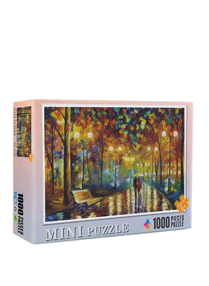 1000-Piece Walking In Rain Paper Jigsaw Puzzle Set