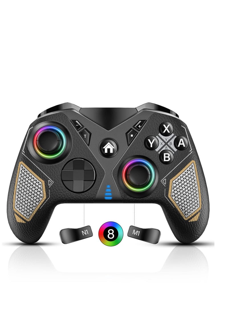 Switch Controller, Pro Controller for Nintendo Switch/Lite/OLED, Wireless Gamepad Controllers with LED Light, Windows PC iOS Android Multi-Platform RGB