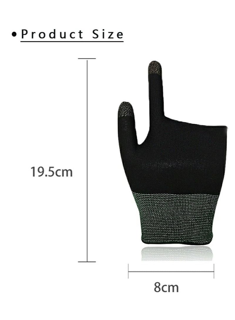 E-Sports Gaming Gloves, Finger Sleeves, Anti-Sweat Breathable, Thumb Sleeves for Highly Sensitive Nano-Silver Fiber Material + Nylon, PUBG Mobile Phone Games Accessories BLACK