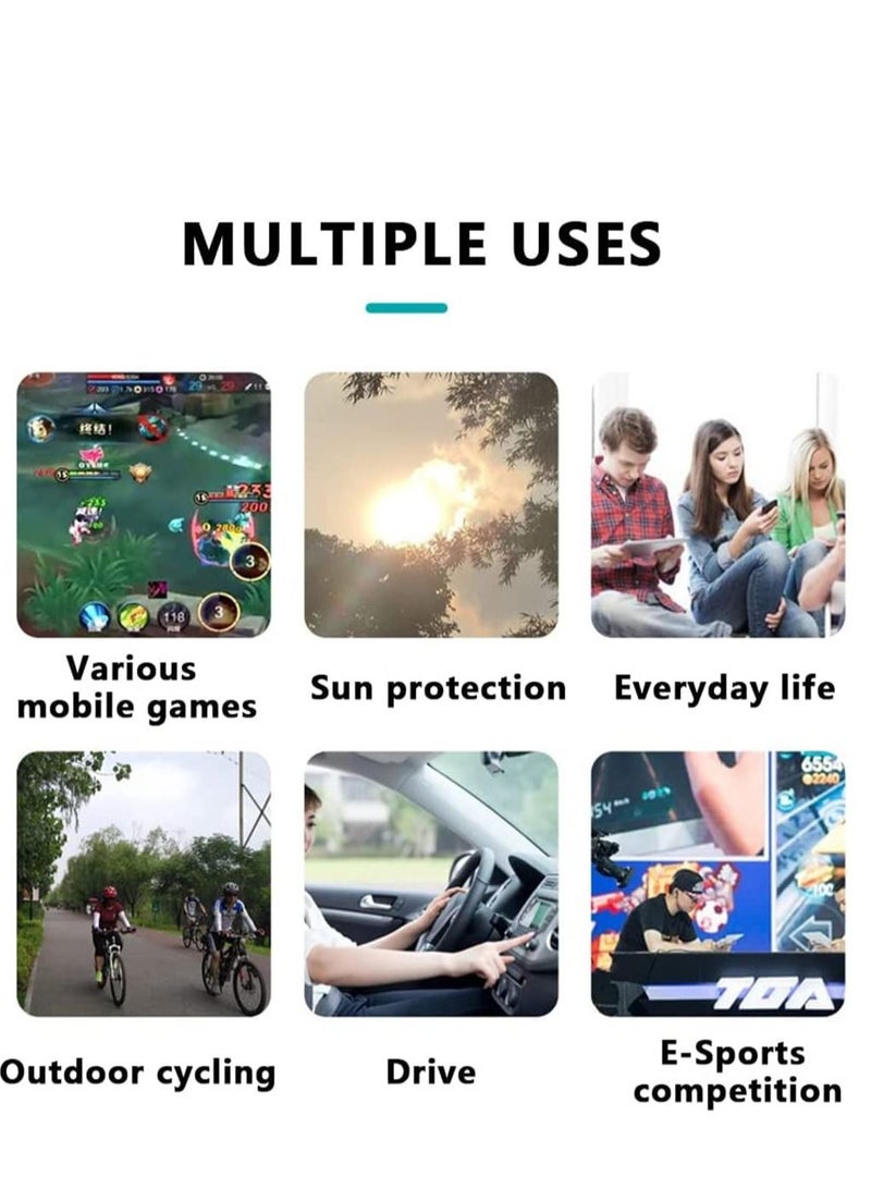 E-Sports Gaming Gloves, Finger Sleeves, Anti-Sweat Breathable, Thumb Sleeves for Highly Sensitive Nano-Silver Fiber Material + Nylon, PUBG Mobile Phone Games Accessories BLACK