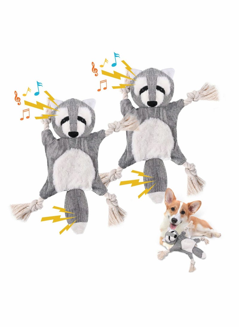 2 PCS No Stuffing Dog Squeaky Toys, Durable Teeth Cleaning Puppy Chew Toy