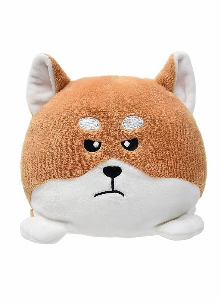 Reversible Dog 6 inch Plushie Girls Toys Stuffed Animal Mood Plush Bear Double-Sided Flip Help You Express Your Emotions Cute Children's Day Gift,