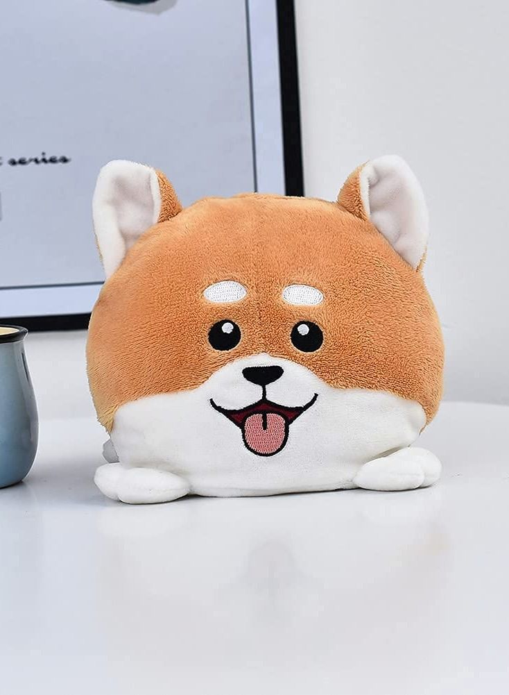 Reversible Dog 6 inch Plushie Girls Toys Stuffed Animal Mood Plush Bear Double-Sided Flip Help You Express Your Emotions Cute Children's Day Gift,