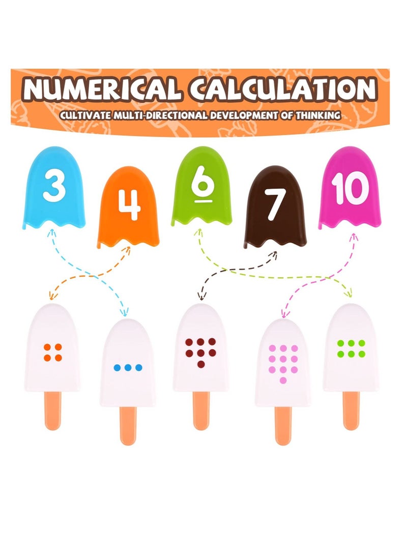 Counting Toys Number, Learning for Kids Ages 3-5 Preschool Math Cute Numbers Match Games Color Sorting- Fine Motor Montessori Kids(20 Pcs)