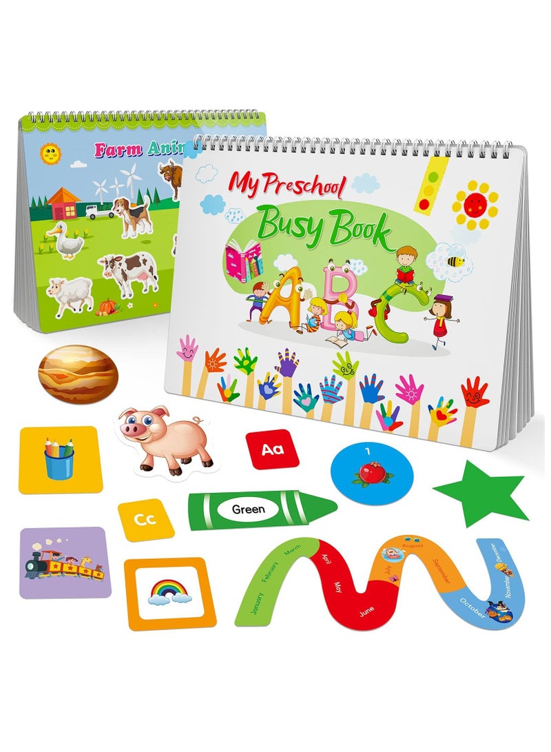 Busy Board Activity Books Toddler Toys for 1 2 3 4 Year Old Boys Girls,Busy Book Montessori 1-4 Girls Gifts Age 2-4 Preschool Learning