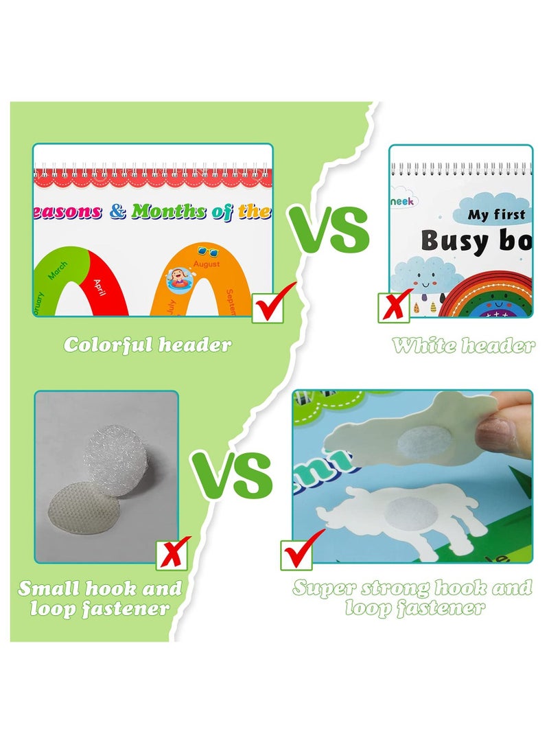 Busy Board Activity Books Toddler Toys for 1 2 3 4 Year Old Boys Girls,Busy Book Montessori 1-4 Girls Gifts Age 2-4 Preschool Learning