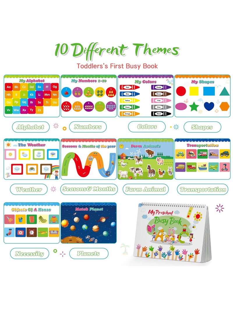 Busy Board Activity Books Toddler Toys for 1 2 3 4 Year Old Boys Girls,Busy Book Montessori 1-4 Girls Gifts Age 2-4 Preschool Learning