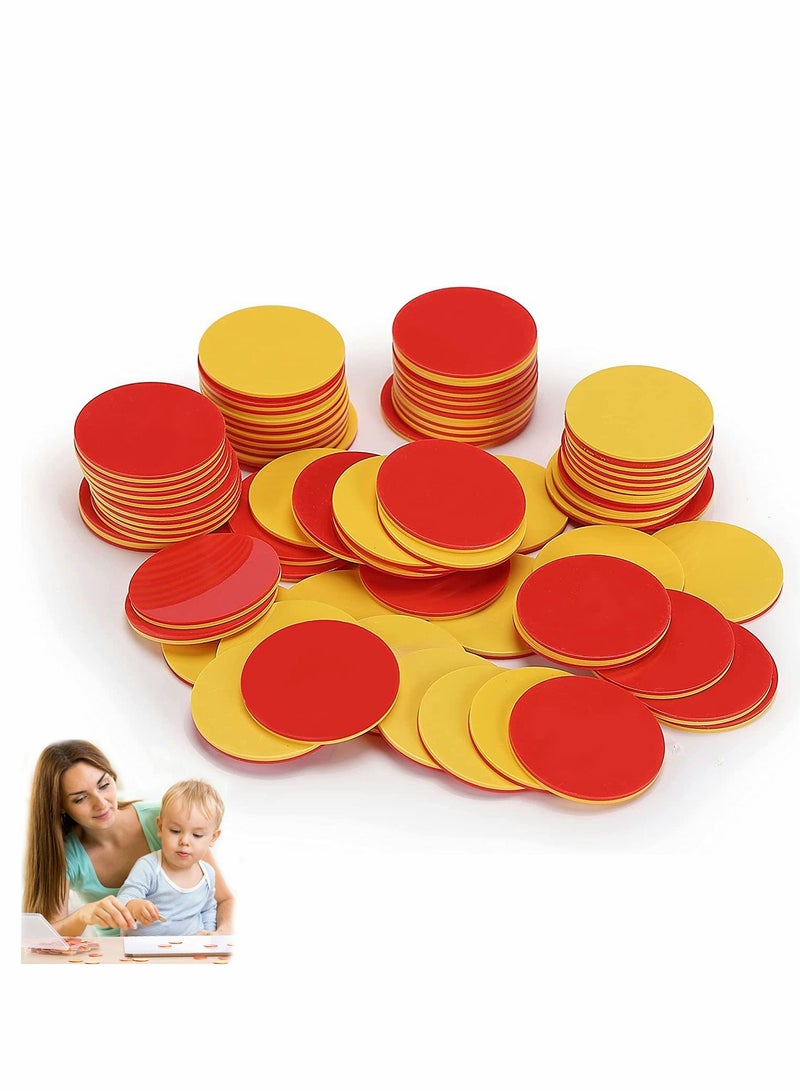 Two Color Counters, 100 pcs, Counters for Kids Math, Math Red and Yellow Kids, Counting Chips,