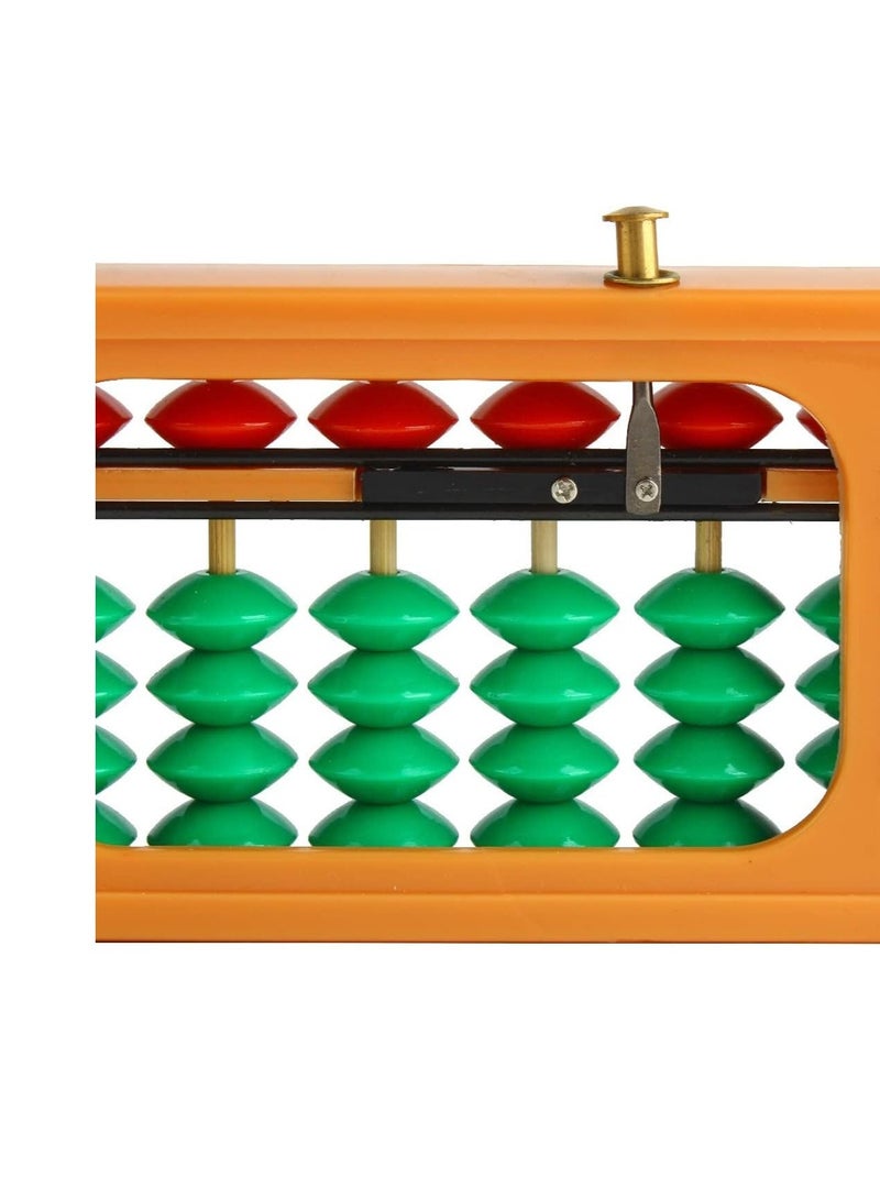 Abacus Bead Arithmetic Counting with Reset Button School Supplies for Children Vintage Wooden Soroban Chinese Calculator Tool (13 Column)