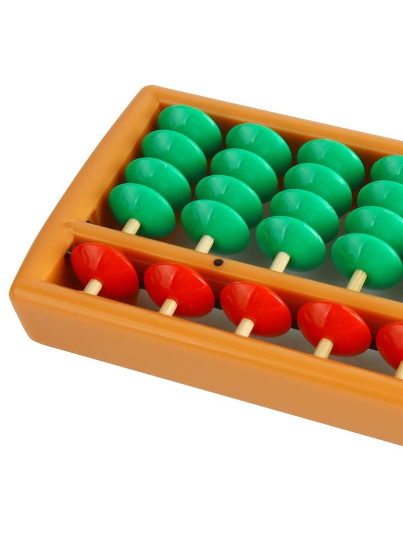 Abacus Bead Arithmetic Counting with Reset Button School Supplies for Children Vintage Wooden Soroban Chinese Calculator Tool (13 Column)
