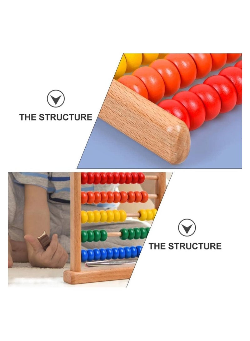 Wooden Counting Toy Abacus Bead Wood Classic Tool Portable Numbers Math Calculating for Home Classroom School
