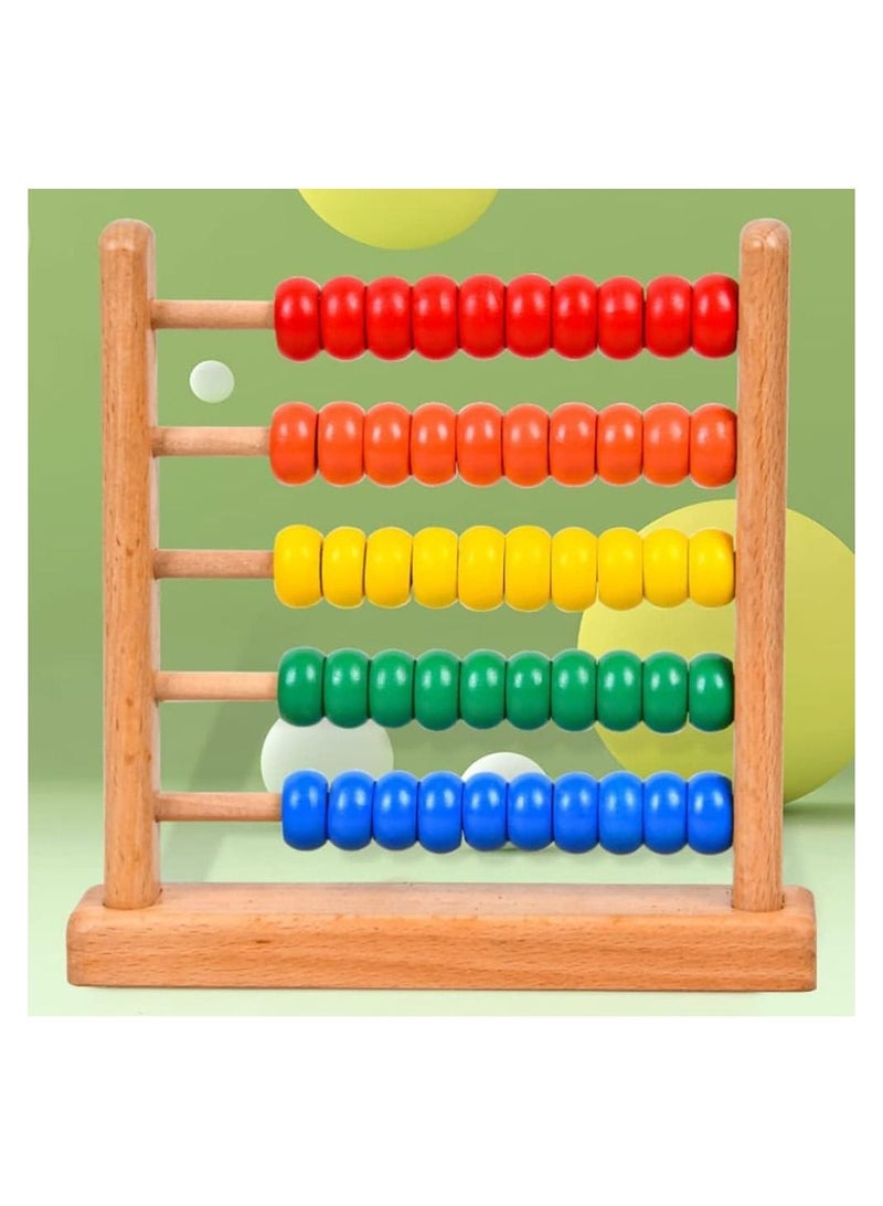 Wooden Counting Toy Abacus Bead Wood Classic Tool Portable Numbers Math Calculating for Home Classroom School