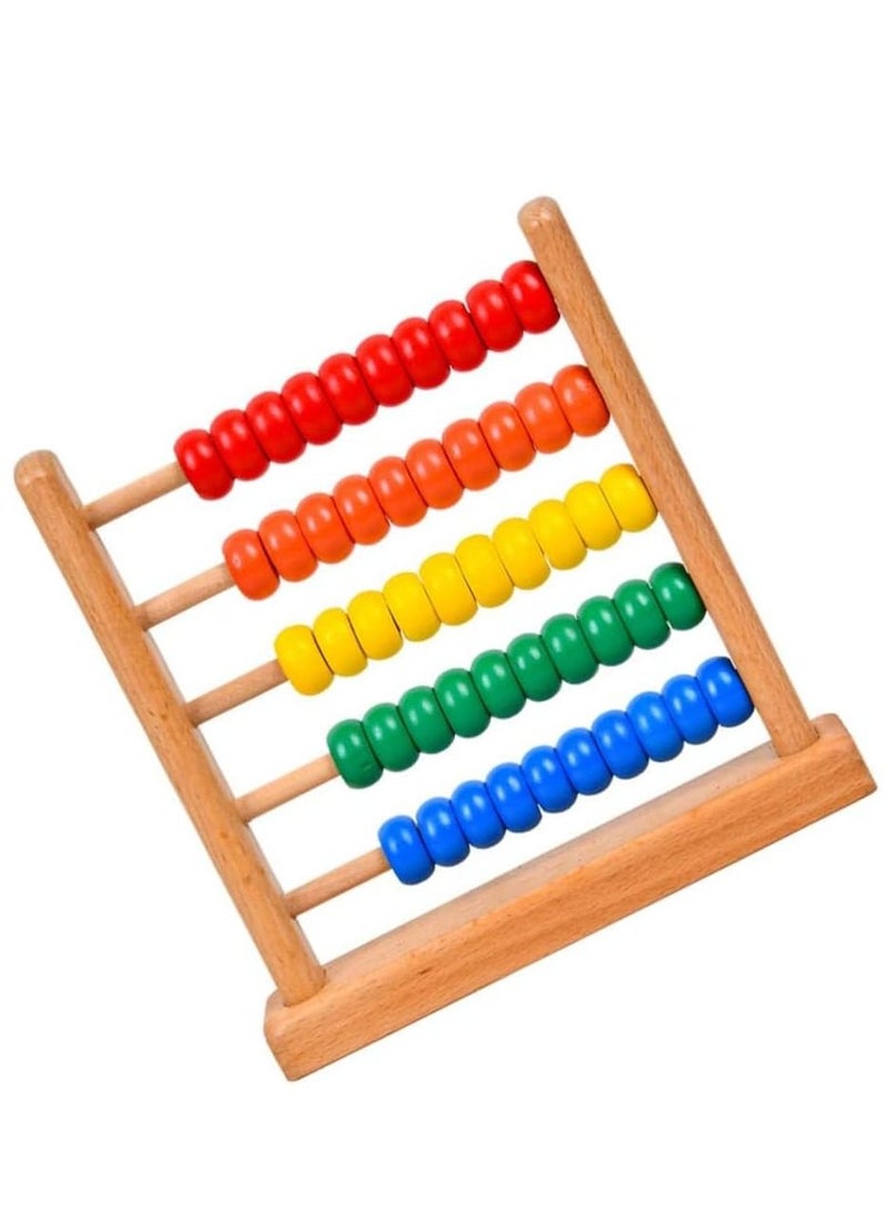 Wooden Counting Toy Abacus Bead Wood Classic Tool Portable Numbers Math Calculating for Home Classroom School