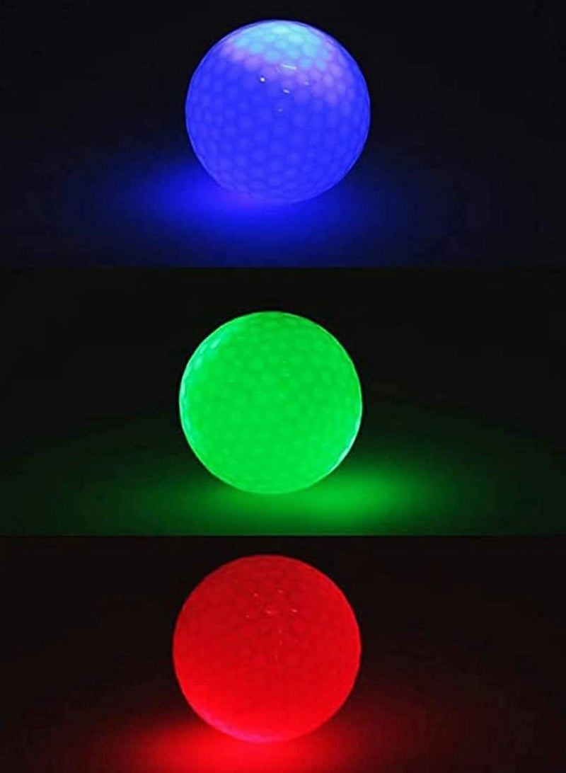 Glow Golf Balls Led in The Dark Flashing Ball Light up Long Lasting Bright Night Sports 6 Colors for Your Choice (6 Pcs)