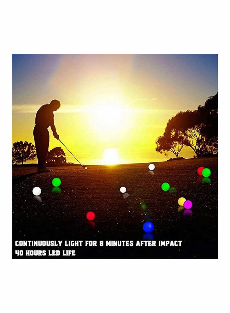 Glow Golf Balls Led in The Dark Flashing Ball Light up Long Lasting Bright Night Sports 6 Colors for Your Choice (6 Pcs)