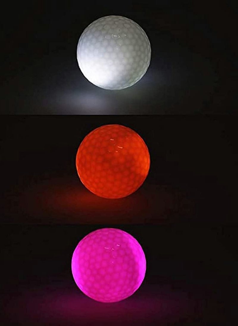 Glow Golf Balls Led in The Dark Flashing Ball Light up Long Lasting Bright Night Sports 6 Colors for Your Choice (6 Pcs)