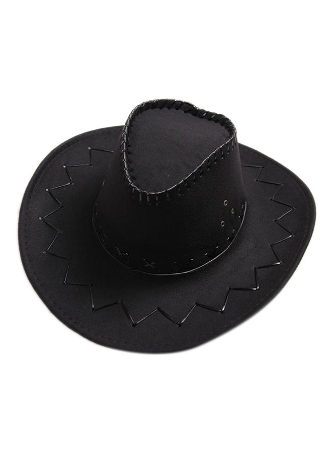 Cowboy Style Stitched Hat Black