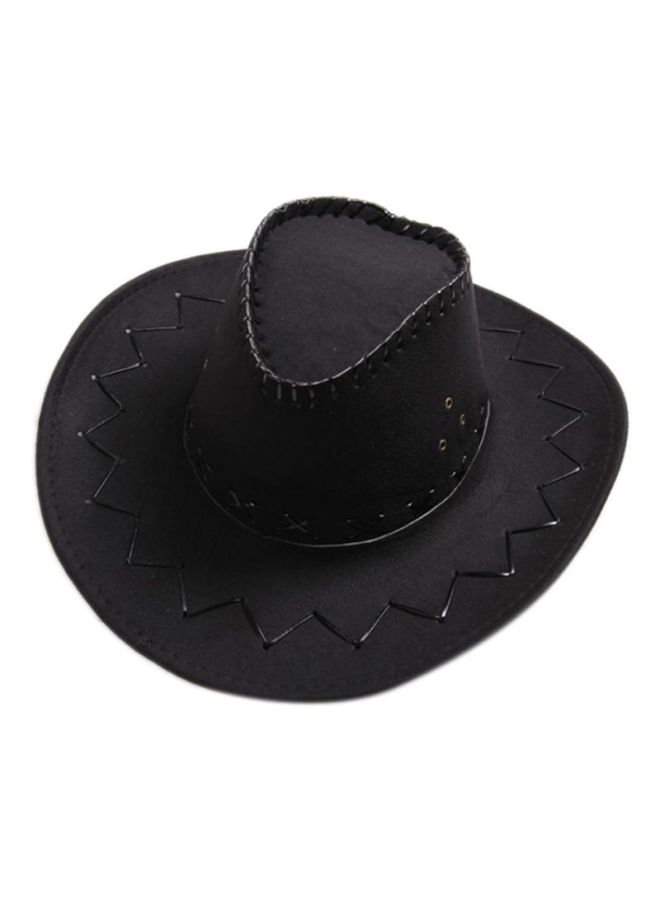 Cowboy Style Stitched Hat Black
