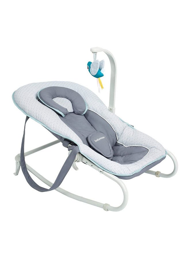 Graphik Baby Bouncer, Rocker Chair, 0+ Months Reclining Backrest, Cosy Cushioned Seat - Blue