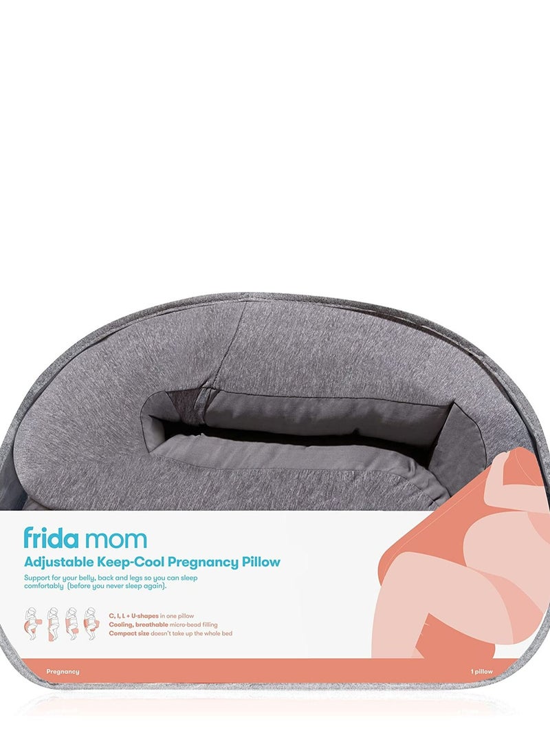 Adjustable Keep-Cool Pregnancy Pillow Support for Belly, Hips + Legs for Pregnant Women