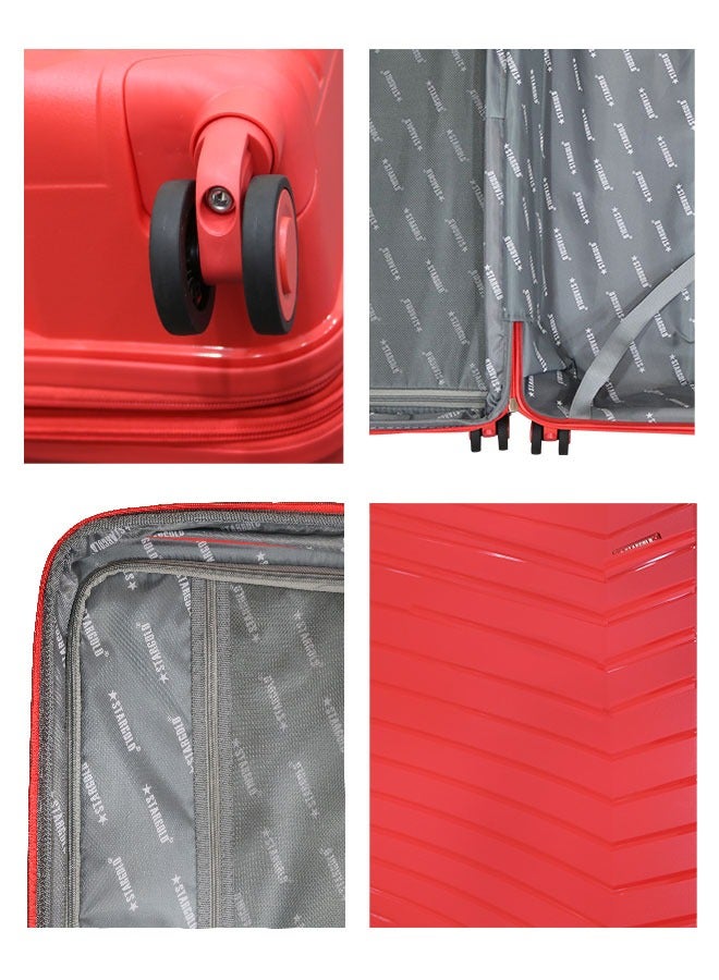 3 Pieces PP Hardside 360 degree Spinner Wheels Trolley Luggage Set with TSA Lock 20/24/28 Inch