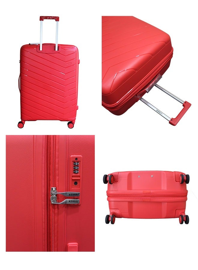 3 Pieces PP Hardside 360 degree Spinner Wheels Trolley Luggage Set with TSA Lock 20/24/28 Inch