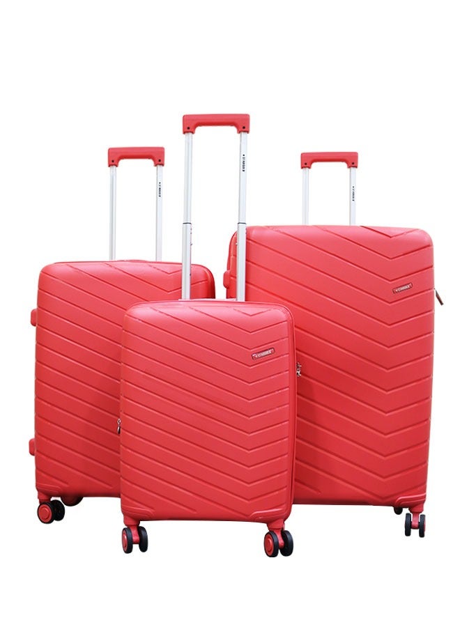 3 Pieces PP Hardside 360 degree Spinner Wheels Trolley Luggage Set with TSA Lock 20/24/28 Inch