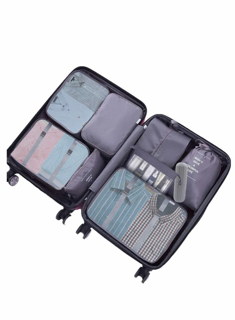 7Pcs SET Travel Luggage Organizer Packing Cubes Set Storage Bag Waterproof Laundry Bag Traveling Accessories