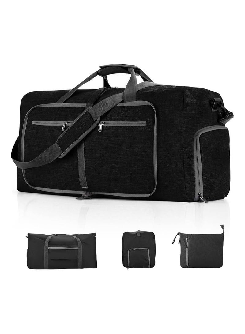 COOLBABY Travel Duffle Bag,115L Foldable Travel Duffel Bag with Shoes Compartment Overnight Bag for Men Women Waterproof & Tear Resistant,Black