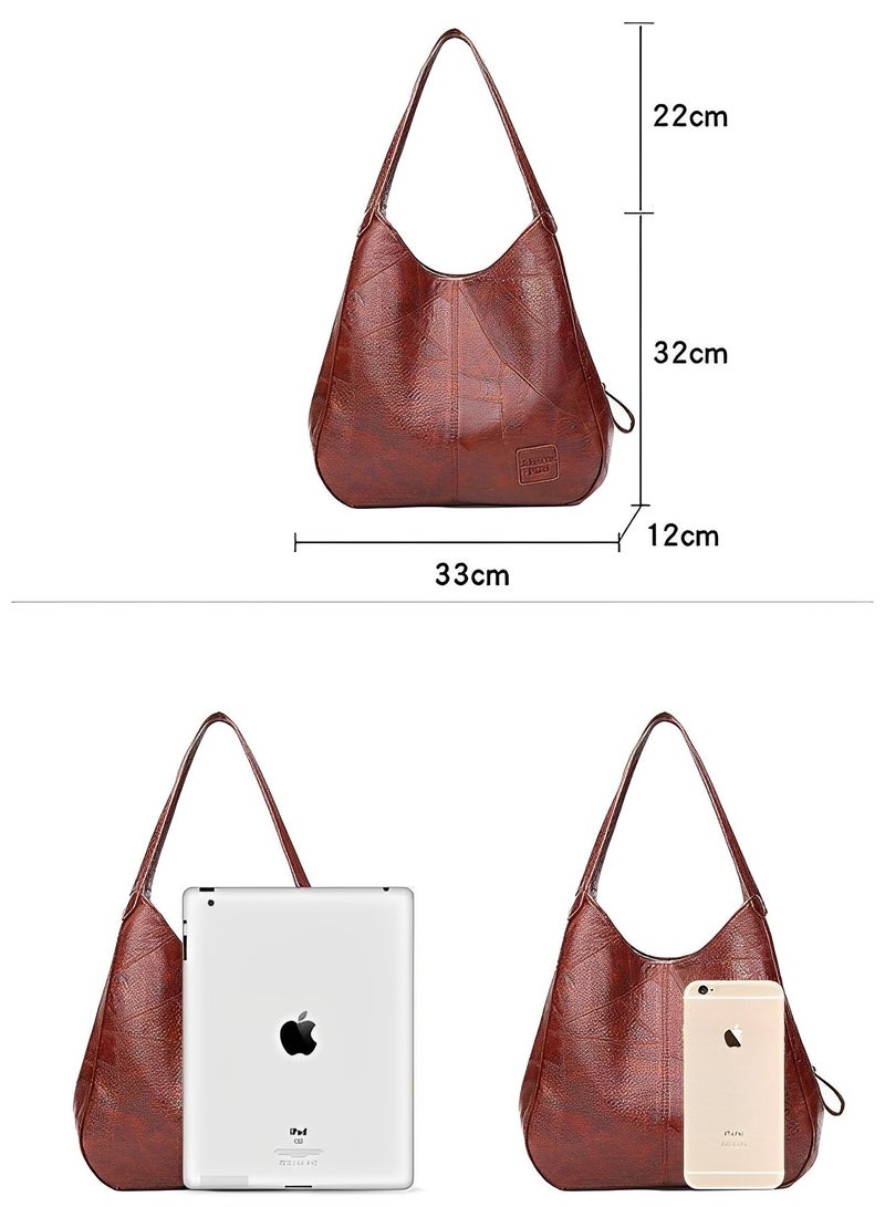 Women's Tote Shoulder Bag Soft Leather Handbag with Large Capacity Genuine Leather Tote Bags Made of High Quality PU Leather