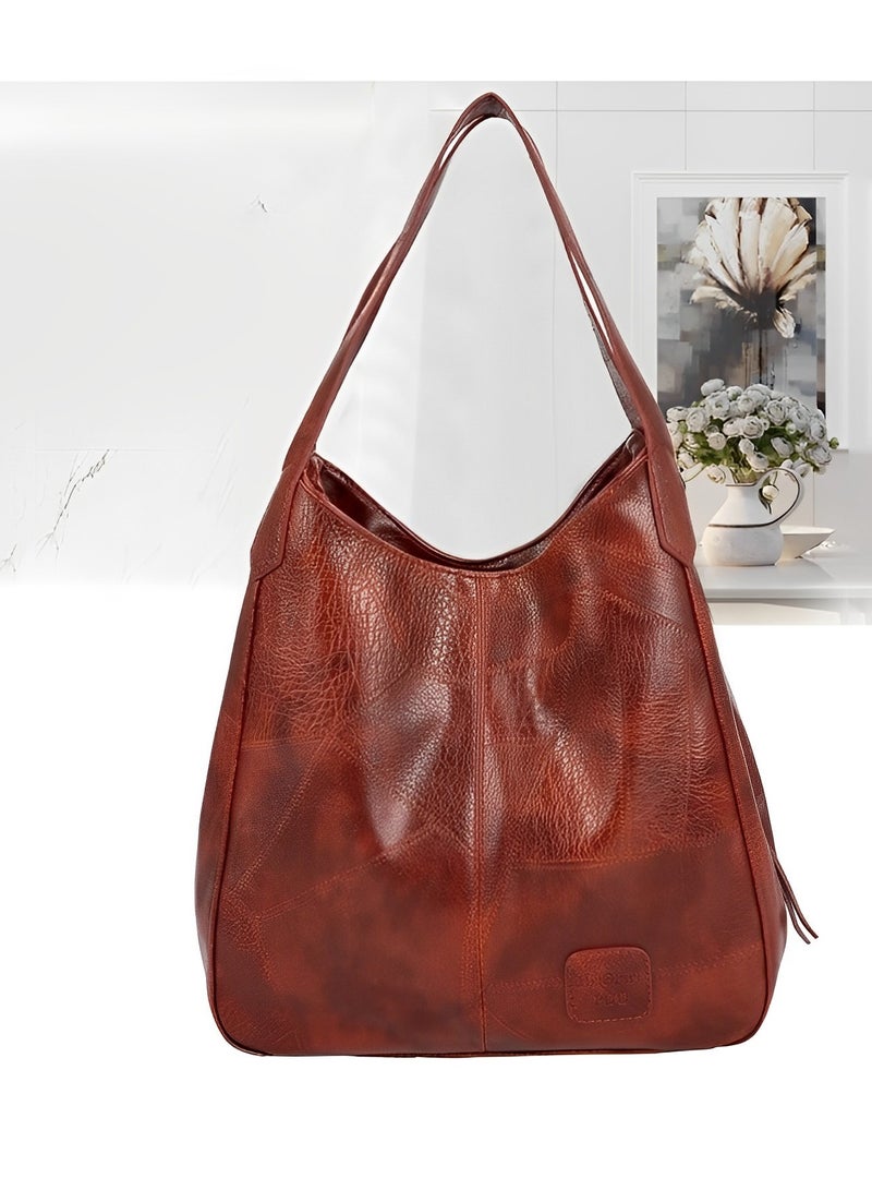 Women's Tote Shoulder Bag Soft Leather Handbag with Large Capacity Genuine Leather Tote Bags Made of High Quality PU Leather