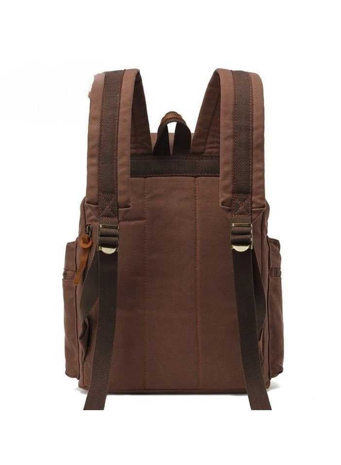 Backpack Hiking Daypacks Computers Laptop Rucksack Satchel Bookbag Mountaineering Multi-Function Vintage Canvas Bag Women and Men