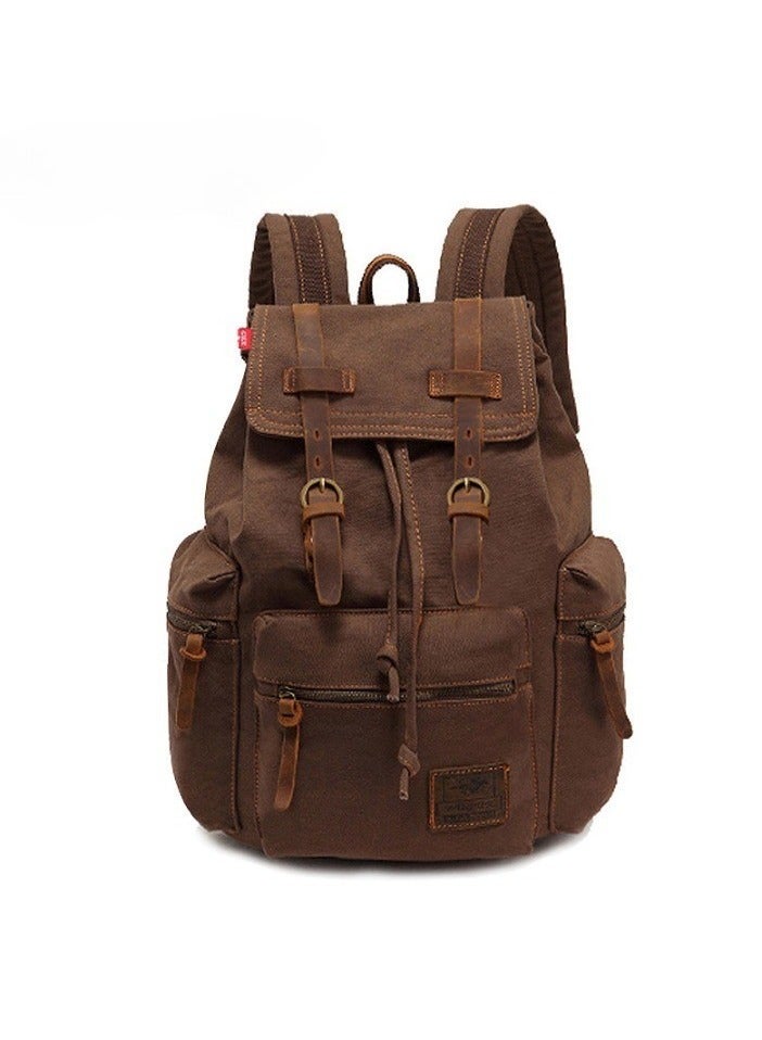 Backpack Hiking Daypacks Computers Laptop Rucksack Satchel Bookbag Mountaineering Multi-Function Vintage Canvas Bag Women and Men