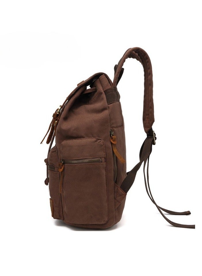 Backpack Hiking Daypacks Computers Laptop Rucksack Satchel Bookbag Mountaineering Multi-Function Vintage Canvas Bag Women and Men