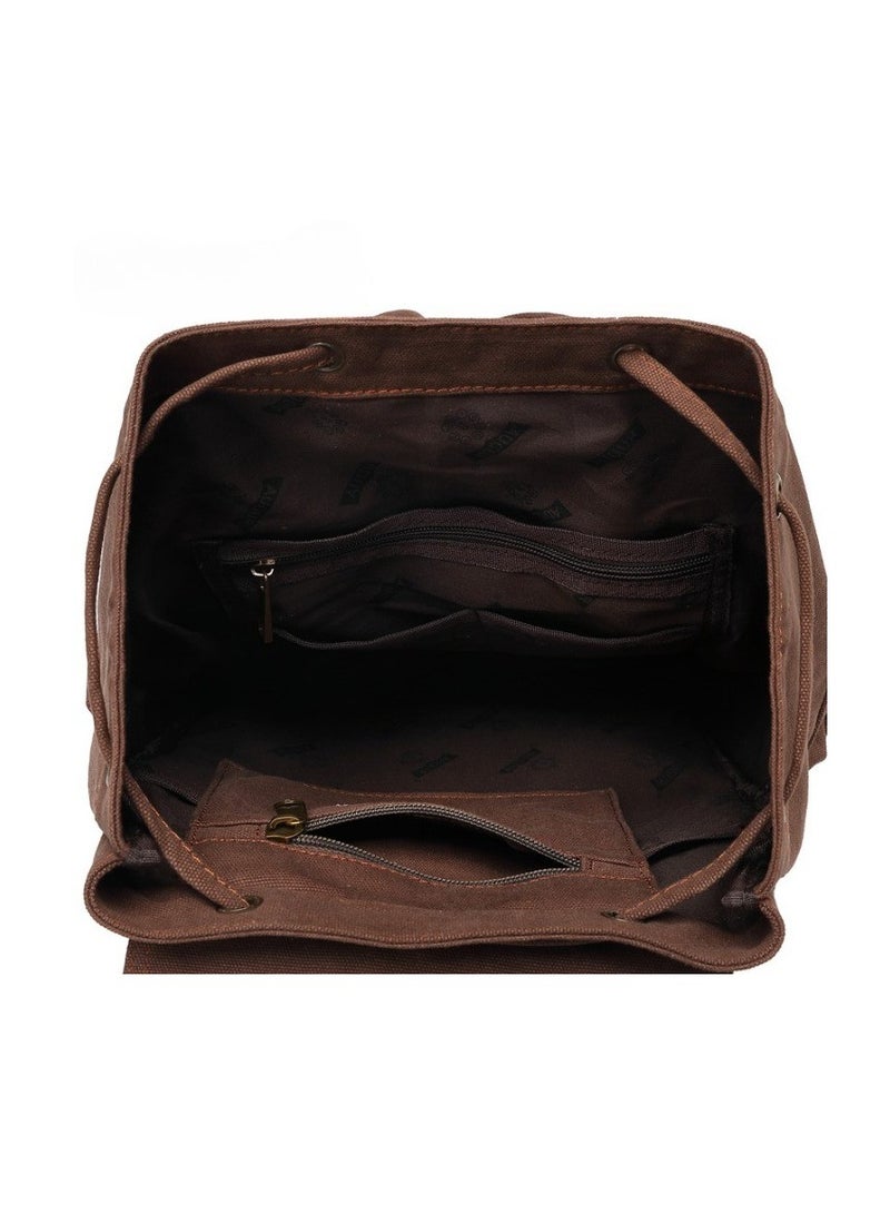 Backpack Hiking Daypacks Computers Laptop Rucksack Satchel Bookbag Mountaineering Multi-Function Vintage Canvas Bag Women and Men