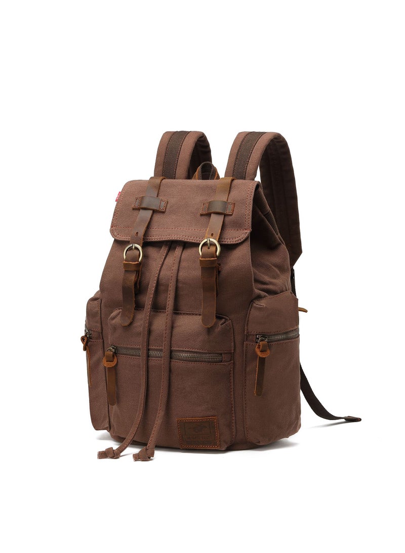 Backpack Hiking Daypacks Computers Laptop Rucksack Satchel Bookbag Mountaineering Multi-Function Vintage Canvas Bag Women and Men