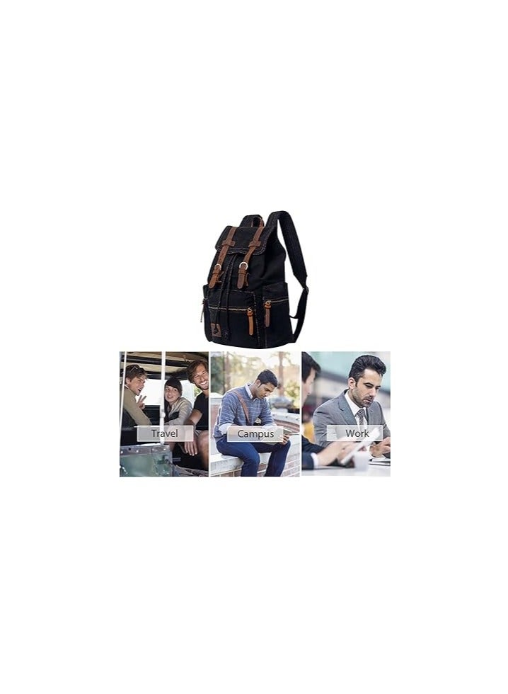 Backpack Hiking Daypacks Computers Laptop Rucksack Satchel Bookbag Mountaineering Multi-Function Vintage Canvas Bag Women and Men