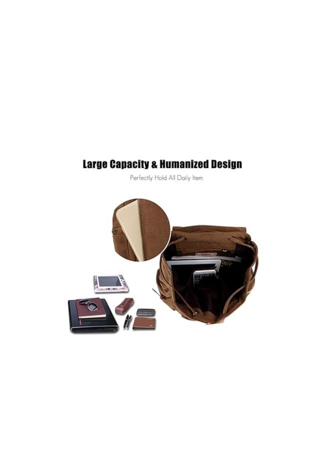 Backpack Hiking Daypacks Computers Laptop Rucksack Satchel Bookbag Mountaineering Multi-Function Vintage Canvas Bag Women and Men