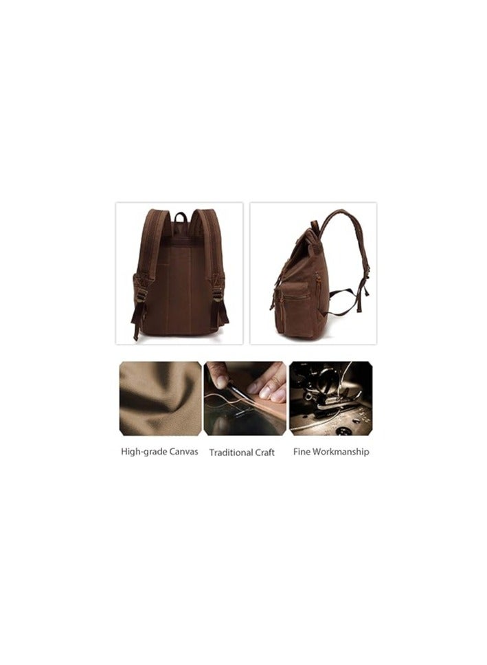 Backpack Hiking Daypacks Computers Laptop Rucksack Satchel Bookbag Mountaineering Multi-Function Vintage Canvas Bag Women and Men