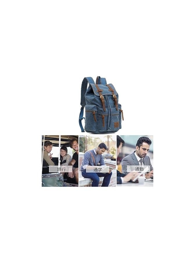Backpack Hiking Daypacks Computers Laptop Rucksack Satchel Bookbag Mountaineering Multi-Function Vintage Canvas Bag Women and Men