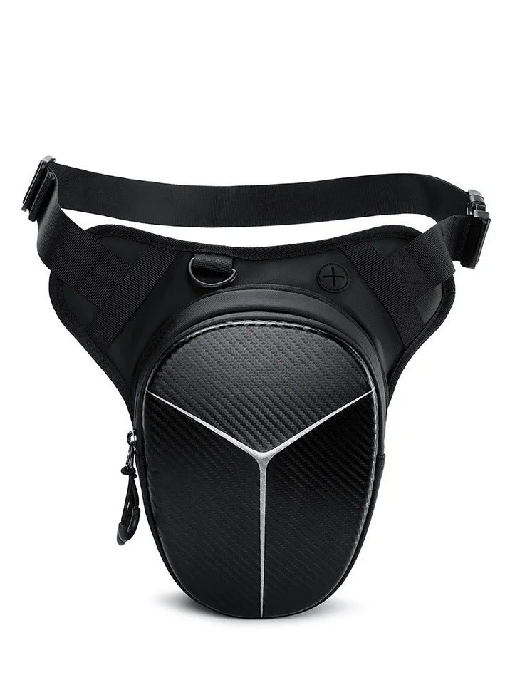 Motorcycle Hard Shell Men's Side Leg Bag | Expandable Thigh Pack Hip Bag | Outdoor Travel Sports Waist Pack, Black CB-2102