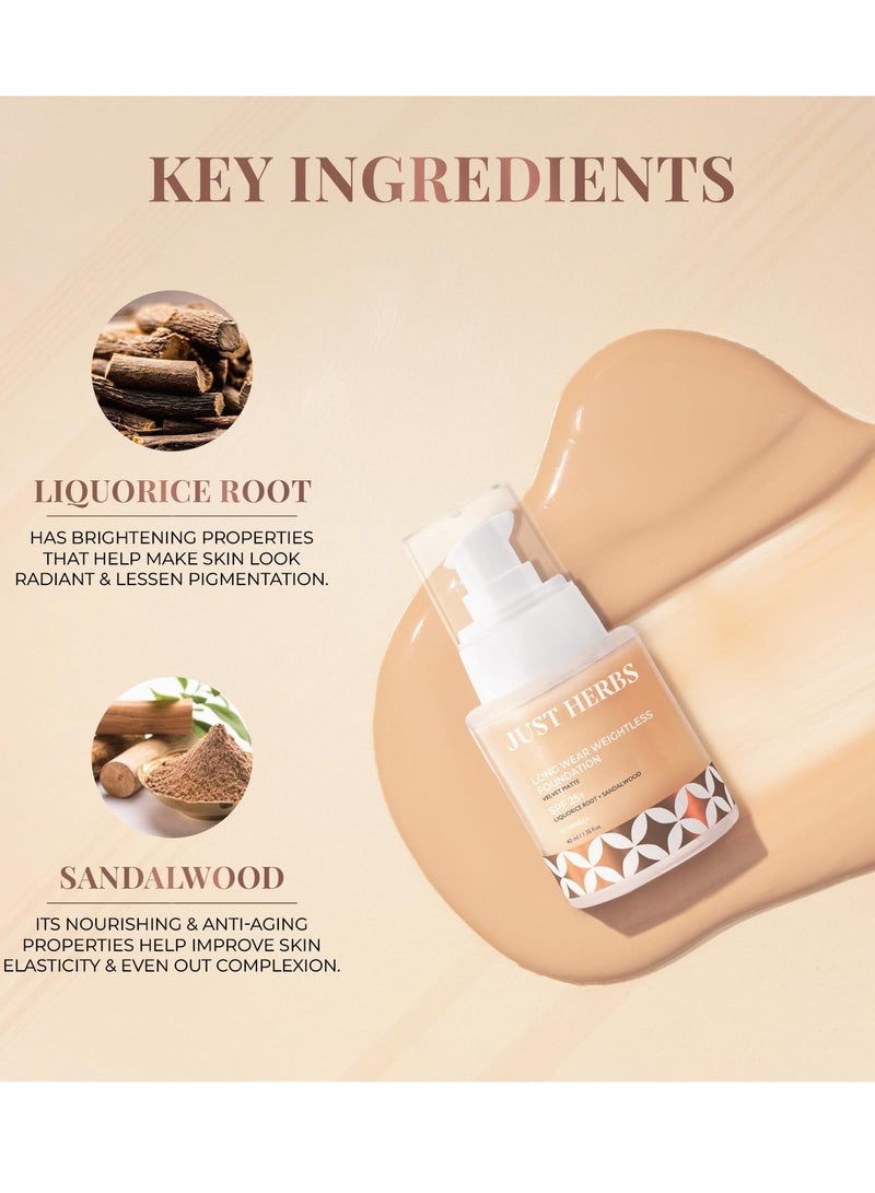 Just Herbs Medium to Full Coverage Longwear Weightless Foundation Ivory