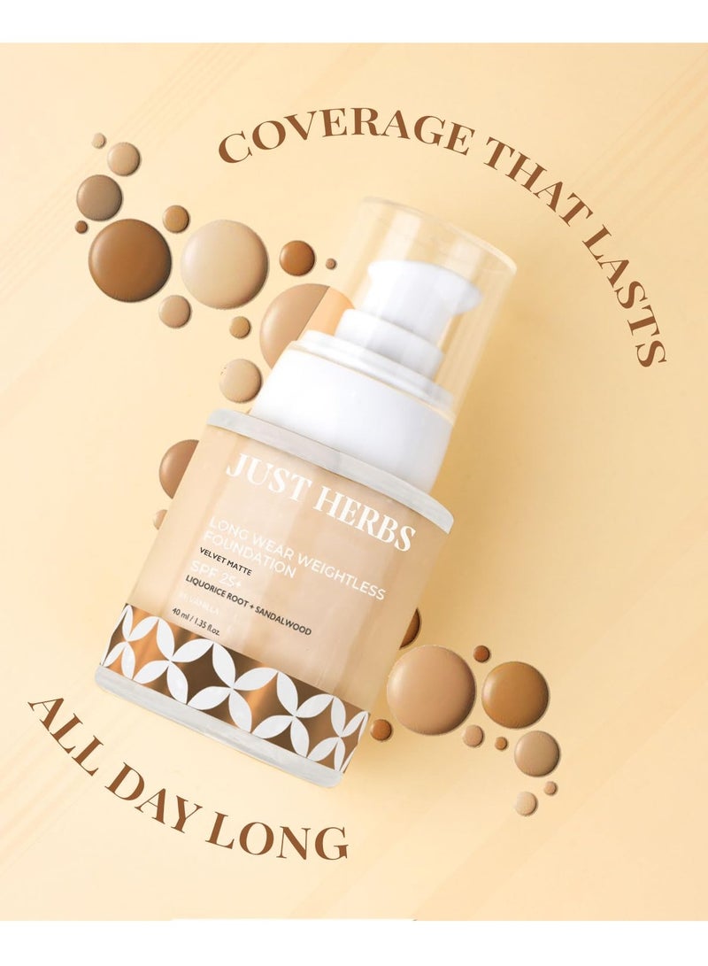 Just Herbs Medium to Full Coverage Longwear Weightless Foundation Ivory