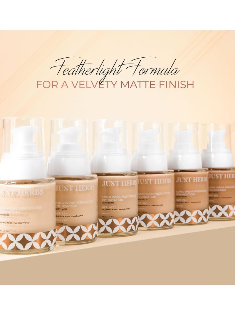 Just Herbs Medium to Full Coverage Longwear Weightless Foundation Ivory