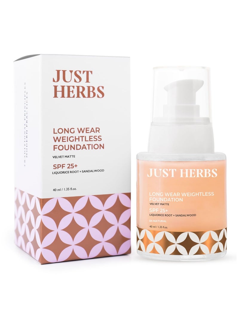 Just Herbs Medium to Full Coverage Longwear Weightless Foundation Natural