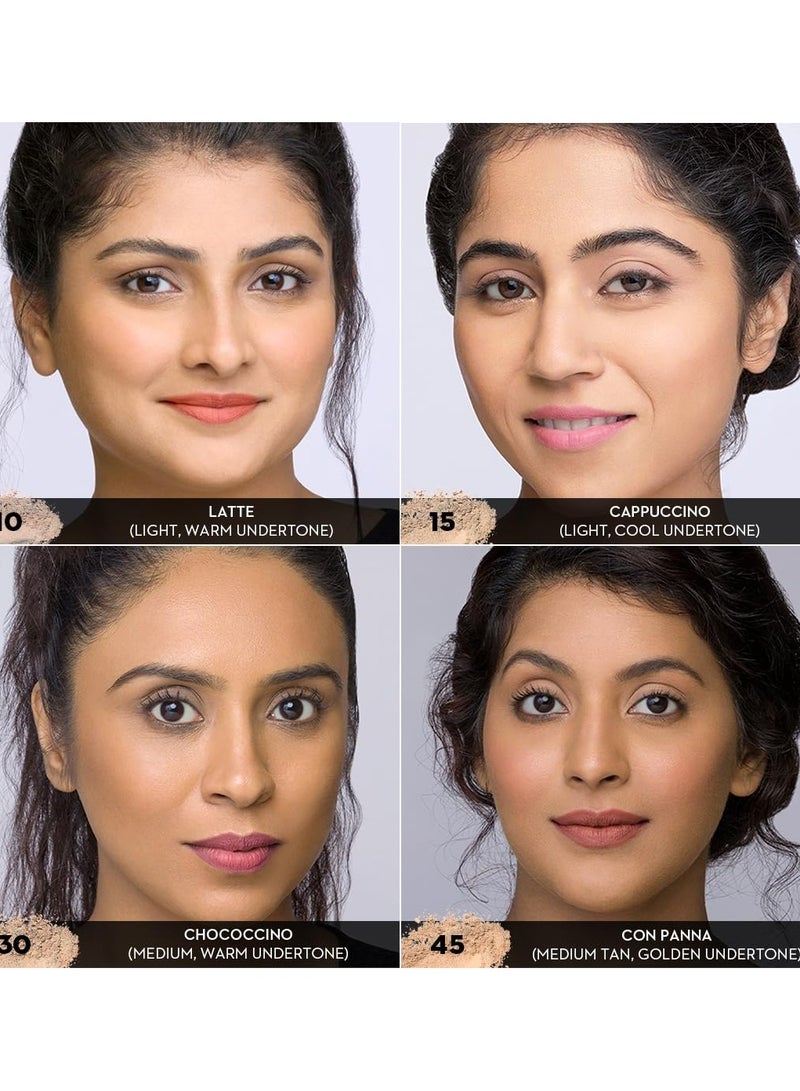 SUGAR Cosmetics Mattifying Compact 10 Latte with SPF 15 and Vitamin E